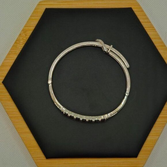 Red Garnet Bangle Bracelet in Stainless Steel NWOT - Picture 2 of 7